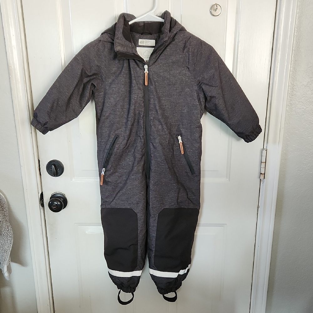 H&M Toddler Snowsuit Rainsuit Jumpsuit Jumper Charcoal Gray & Black - Size US 4T